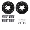 8512-03024 Drilled/Slotted Brake Rotors w/5000 Advanced Brake Pads Kit & Hardware [Black], 2003-2008 Kia/Hyundai/Genesis, Positi - image 1