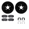 8512-03032 Drilled/Slotted Brake Rotors w/5000 Advanced Brake Pads Kit & Hardware [Black], 2005-2010 Kia/Hyundai/Genesis, Positi - image 1