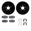 8512-03033 Drilled/Slotted Brake Rotors w/5000 Advanced Brake Pads Kit & Hardware [Black], 2010-2013 Kia/Hyundai/Genesis, Positi - image 1
