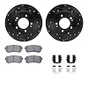 8512-03035 Drilled/Slotted Brake Rotors w/5000 Advanced Brake Pads Kit & Hardware [Black], 2014-2019 Kia/Hyundai/Genesis, Positi - image 1