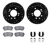 8512-03036 Drilled/Slotted Brake Rotors w/5000 Advanced Brake Pads Kit & Hardware [Black], 2009-2016 Kia/Hyundai/Genesis, Positi - image 1