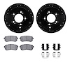 8512-03037 Drilled/Slotted Brake Rotors w/5000 Advanced Brake Pads Kit & Hardware [Black], 2010-2016 Kia/Hyundai/Genesis, Positi - image 1