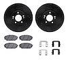 8512-03047 Drilled/Slotted Brake Rotors w/5000 Advanced Brake Pads Kit & Hardware [Black], 2007-2012 Kia/Hyundai/Genesis, Positi - image 1