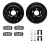 8512-03048 Drilled/Slotted Brake Rotors w/5000 Advanced Brake Pads Kit & Hardware [Black], 2007-2012 Kia/Hyundai/Genesis, Positi - image 1