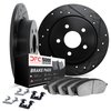 8512-03051 Drilled/Slotted Brake Rotors w/5000 Advanced Brake Pads Kit & Hardware [Black], 2005-2008 Kia/Hyundai/Genesis, Positi - image 2