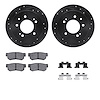 8512-03058 Drilled/Slotted Brake Rotors w/5000 Advanced Brake Pads Kit & Hardware [Black], 2007-2009 Kia/Hyundai/Genesis, Positi - image 1