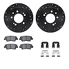 8512-03059 Drilled/Slotted Brake Rotors w/5000 Advanced Brake Pads Kit & Hardware [Black], 2010-2010 Kia/Hyundai/Genesis, Positi - image 1