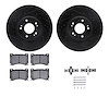 8512-03061 Drilled/Slotted Brake Rotors w/5000 Advanced Brake Pads Kit & Hardware [Black], 2009-2014 Kia/Hyundai/Genesis, Positi