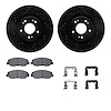 8512-03062 Drilled/Slotted Brake Rotors w/5000 Advanced Brake Pads Kit & Hardware [Black], 2009-2011 Kia/Hyundai/Genesis, Positi - image 1
