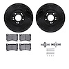8512-03069 Drilled/Slotted Brake Rotors w/5000 Advanced Brake Pads Kit & Hardware [Black], 2011-2014 Kia/Hyundai/Genesis, Positi - image 1