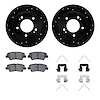 8512-03072 Drilled/Slotted Brake Rotors w/5000 Advanced Brake Pads Kit & Hardware [Black], Fits Select Kia/Hyundai/Genesis, Posi - image 1