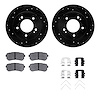 8512-03073 Drilled/Slotted Brake Rotors w/5000 Advanced Brake Pads Kit & Hardware [Black], Fits Select Kia/Hyundai/Genesis, Posi - image 1
