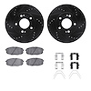 8512-03074 Drilled/Slotted Brake Rotors w/5000 Advanced Brake Pads Kit & Hardware [Black], Fits Select Kia/Hyundai/Genesis, Posi - image 1