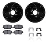 8512-03083 Drilled/Slotted Brake Rotors w/5000 Advanced Brake Pads Kit & Hardware [Black], 2013-2018 Kia/Hyundai/Genesis, Positi - image 1