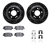 8512-03088 Drilled/Slotted Brake Rotors w/5000 Advanced Brake Pads Kit & Hardware [Black], 2010-2019 Kia/Hyundai/Genesis, Positi - image 1