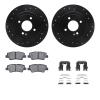 8512-03089 Drilled/Slotted Brake Rotors w/5000 Advanced Brake Pads Kit & Hardware [Black], 2013-2015 Mopar, Position: Rear - image 1