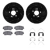 8512-03092 Drilled/Slotted Brake Rotors w/5000 Advanced Brake Pads Kit & Hardware [Black], Fits Select Kia/Hyundai/Genesis, Posi - image 1
