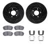 8512-03101 Drilled/Slotted Brake Rotors w/5000 Advanced Brake Pads Kit & Hardware [Black], 2015-2015 Kia/Hyundai/Genesis, Positi - image 1