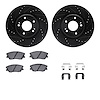 8512-03103 Drilled/Slotted Brake Rotors w/5000 Advanced Brake Pads Kit & Hardware [Black], Fits Select Kia/Hyundai/Genesis, Posi - image 1