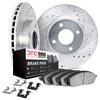 8512-07001 Drilled/Slotted Brake Rotors w/5000 Advanced Brake Pads Kit & Hardware [Black], 2012-2019 Mopar, Position: Front - image 2