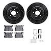 8512-10001 Drilled/Slotted Brake Rotors w/5000 Advanced Brake Pads Kit & Hardware [Black], 2017-2020 Kia/Hyundai/Genesis, Positi - image 1