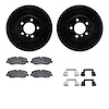 8512-11014 Drilled/Slotted Brake Rotors w/5000 Advanced Brake Pads Kit & Hardware [Black], 2006-2009 Land Rover, Position: Front - image 1