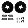 8512-11026 Drilled/Slotted Brake Rotors w/5000 Advanced Brake Pads Kit & Hardware [Black], 2010-2013 Land Rover, Position: Rear - image 1