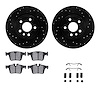 8512-11027 Drilled/Slotted Brake Rotors w/5000 Advanced Brake Pads Kit & Hardware [Black], 2015-2020 Multiple Makes/Models, Posi - image 1