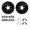 8512-11031 Drilled/Slotted Brake Rotors w/5000 Advanced Brake Pads Kit & Hardware [Black], 2010-2012 Land Rover, Position: Front - image 1