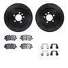 8512-11036 Drilled/Slotted Brake Rotors w/5000 Advanced Brake Pads Kit & Hardware [Black], 2013-2021 Land Rover, Position: Rear - image 1