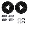 8512-11039 Drilled/Slotted Brake Rotors w/5000 Advanced Brake Pads Kit & Hardware [Black], Fits Select Land Rover, Position: Rea - image 1