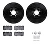 8512-11176 Drilled/Slotted Brake Rotors w/5000 Advanced Brake Pads Kit & Hardware [Black], 2018-2021 Land Rover, Position: Front - image 1