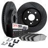 8512-13007 Drilled/Slotted Brake Rotors w/5000 Advanced Brake Pads Kit & Hardware [Black], 1997-2001 Subaru, Position: Front - image 2