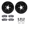 8512-13010 Drilled/Slotted Brake Rotors w/5000 Advanced Brake Pads Kit & Hardware [Black], 2002-2010 GM, Position: Front - image 1
