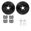 8512-13017 Drilled/Slotted Brake Rotors w/5000 Advanced Brake Pads Kit & Hardware [Black], 2003-2004 Subaru, Position: Rear - image 1