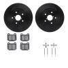 8512-13021 Drilled/Slotted Brake Rotors w/5000 Advanced Brake Pads Kit & Hardware [Black], 2005-2007 Subaru, Position: Rear - image 1
