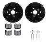 8512-13027 Drilled/Slotted Brake Rotors w/5000 Advanced Brake Pads Kit & Hardware [Black], 2008-2020 Subaru, Position: Rear - image 1