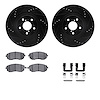 8512-13029 Drilled/Slotted Brake Rotors w/5000 Advanced Brake Pads Kit & Hardware [Black], 2004-2012 Subaru, Position: Front - image 1
