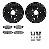 8512-13031 Drilled/Slotted Brake Rotors w/5000 Advanced Brake Pads Kit & Hardware [Black], 2015-2021 Subaru, Position: Rear - image 1