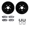 8512-13033 Drilled/Slotted Brake Rotors w/5000 Advanced Brake Pads Kit & Hardware [Black], 2015-2015 Subaru, Position: Front - image 1