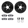 8512-13036 Drilled/Slotted Brake Rotors w/5000 Advanced Brake Pads Kit & Hardware [Black], 2003-2008 GM, Position: Rear - image 1