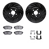 8512-13037 Drilled/Slotted Brake Rotors w/5000 Advanced Brake Pads Kit & Hardware [Black], 2005-2018 Subaru, Position: Front - image 1