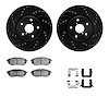 8512-13038 Drilled/Slotted Brake Rotors w/5000 Advanced Brake Pads Kit & Hardware [Black], 2006-2021 Subaru, Position: Front - image 1