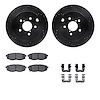 8512-13045 Drilled/Slotted Brake Rotors w/5000 Advanced Brake Pads Kit & Hardware [Black], 2014-2018 Subaru, Position: Rear - image 1