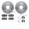 8512-13047 Drilled/Slotted Brake Rotors w/5000 Advanced Brake Pads Kit & Hardware [Black], Fits Select Subaru, Position: Front - image 1