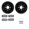 8512-21002 Drilled/Slotted Brake Rotors w/5000 Advanced Brake Pads Kit & Hardware [Black], 1998-2003 Kia/Hyundai/Genesis, Positi - image 1