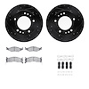 8512-21003 Drilled/Slotted Brake Rotors w/5000 Advanced Brake Pads Kit & Hardware [Black], 1995-1997 Kia/Hyundai/Genesis, Positi - image 1