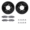 8512-21006 Drilled/Slotted Brake Rotors w/5000 Advanced Brake Pads Kit & Hardware [Black], 1998-2002 Kia/Hyundai/Genesis, Positi - image 1