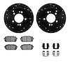 8512-21013 Drilled/Slotted Brake Rotors w/5000 Advanced Brake Pads Kit & Hardware [Black], 2007-2012 Kia/Hyundai/Genesis, Positi