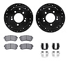8512-21017 Drilled/Slotted Brake Rotors w/5000 Advanced Brake Pads Kit & Hardware [Black], 2010-2013 Kia/Hyundai/Genesis, Positi - image 1